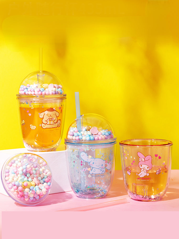 Sanrio x Miniso Sparkly Tumbler with Straw – Pieceofcake0716