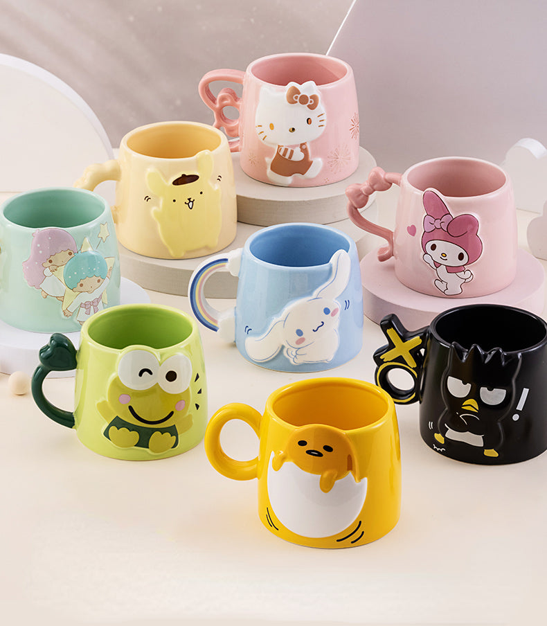 Official Sanrio - Cheerful Character Mug with Cute Handle | Moonguland