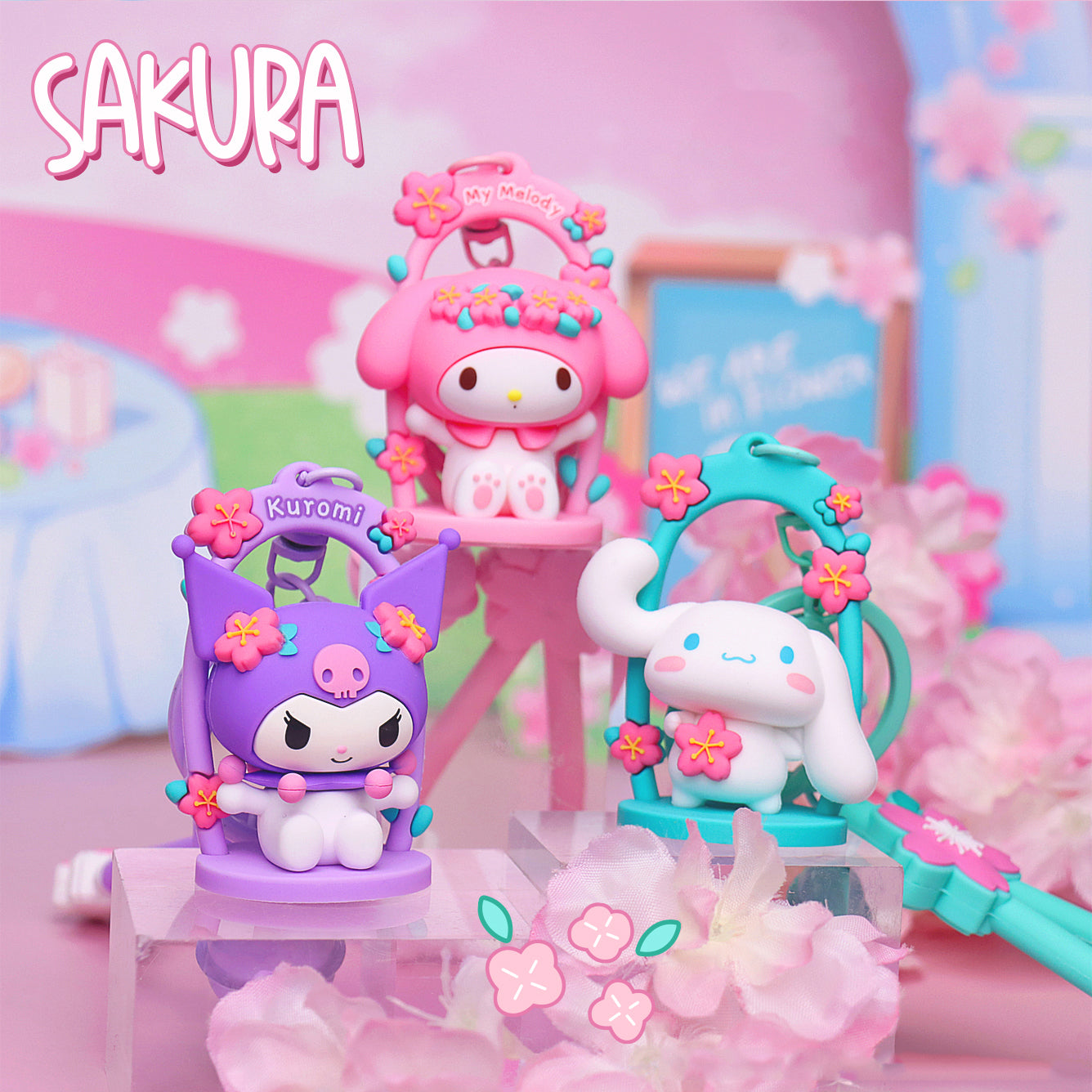 Sanrio - Sakura Love Character Keychains