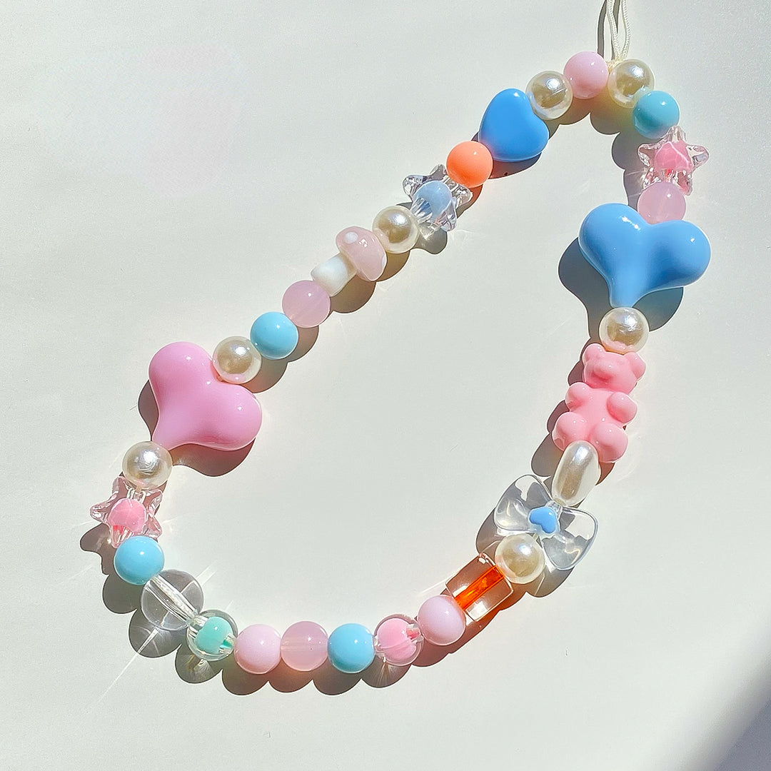 Faux Candy Pastel and Rainbow Beaded Stretch Bracelet -  Denmark