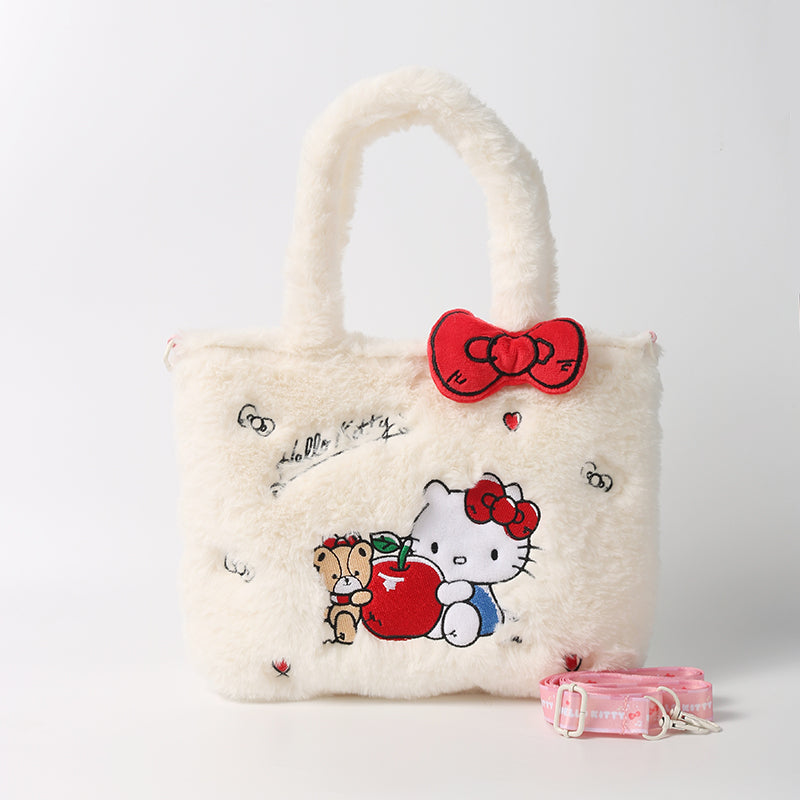 Sanrio x Miniso - Cute Fluffy Character Small Hand Bag With Shoulder Straps