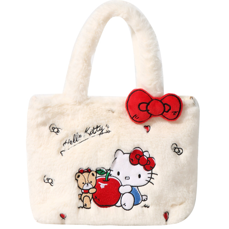 Sanrio x Miniso - Cute Fluffy Character Small Hand Bag With Shoulder Straps