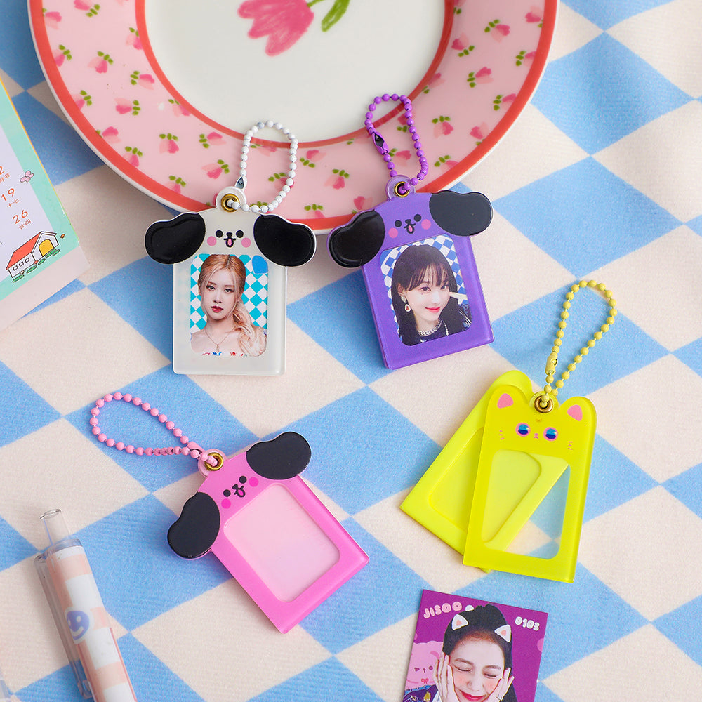 ML Select - Happy Fluffies K-pop Photocard frame with keychain