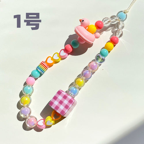 Funny Egg - Colorful Mobile Phone Charms with beads strap