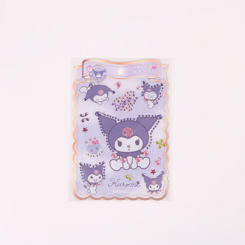 Kuromi, Hello Kitty & My Melody Miniso Crystal PET Stickers