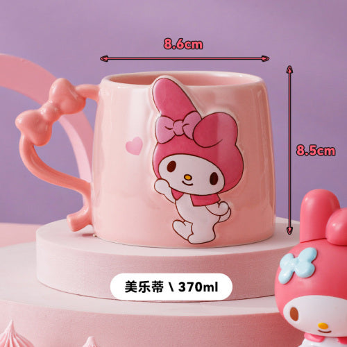 Official Sanrio - Cheerful Character Mug with Cute Handle