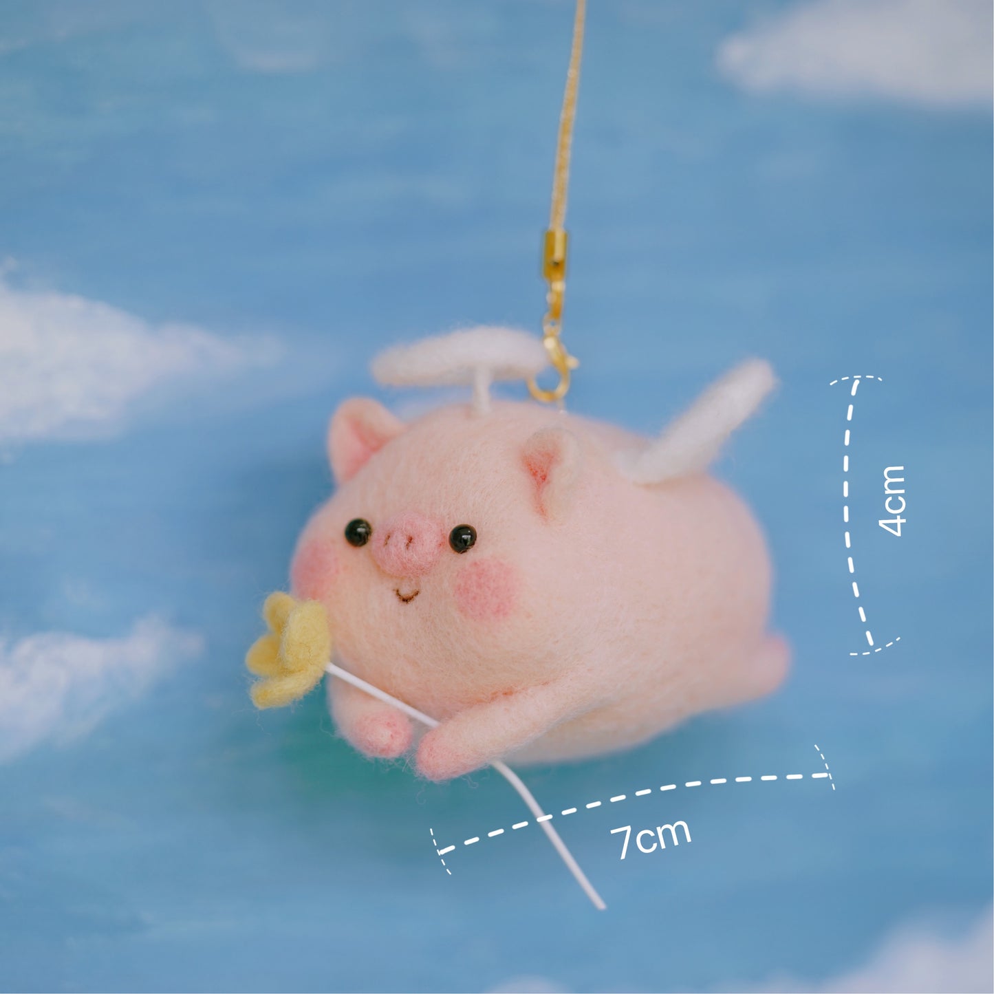 ML Select - DIY Needle Felt Flying Angel Piggy Pendant - material & tools