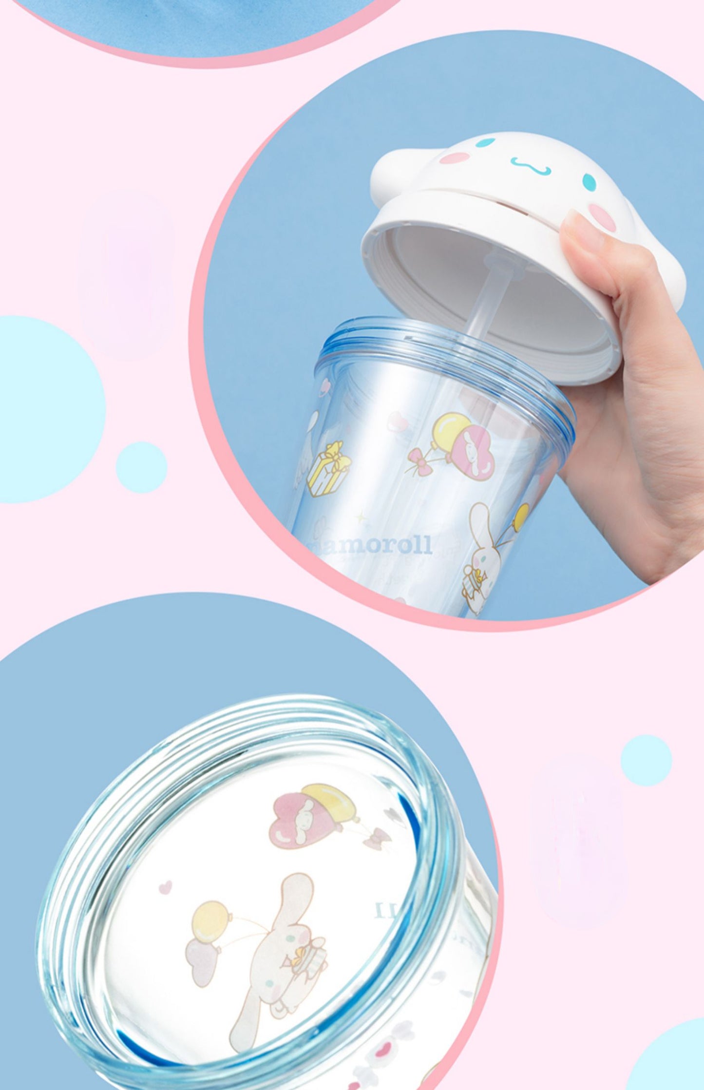 Sanrio x Miniso - Pattern Tumbler With Straw & Character Cap