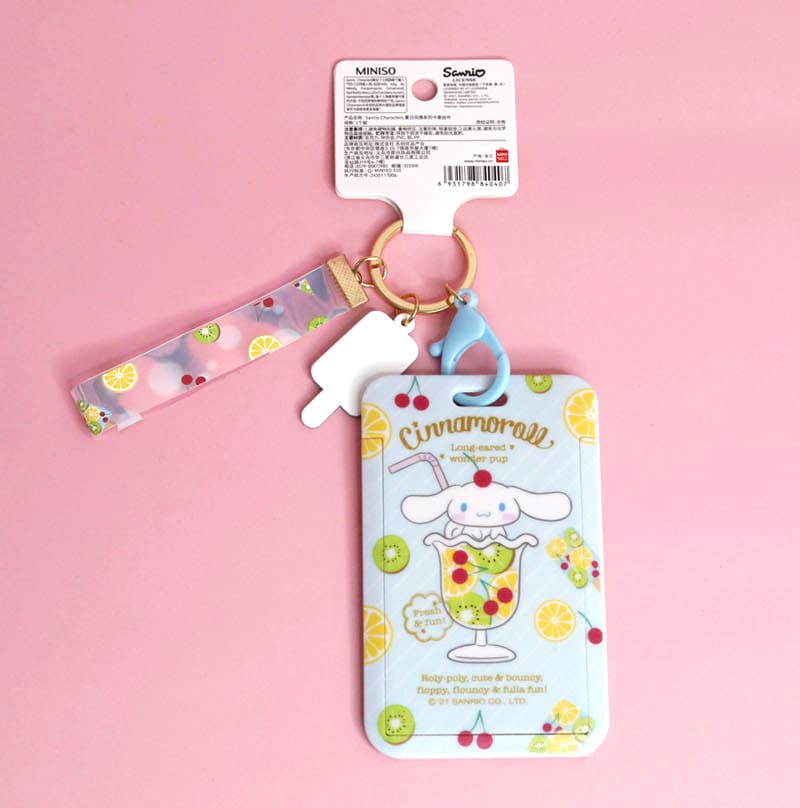 Sanrio Photocard Holder with Keychain - Kpop Card Holder, Transporation cards, school ID, CC cards - Authentic SANRIO Fruity Card Holder