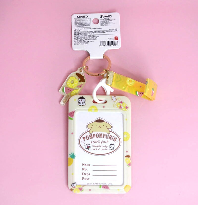 Sanrio Photocard Holder with Keychain - Kpop Card Holder, Transporation cards, school ID, CC cards - Authentic SANRIO Fruity Card Holder